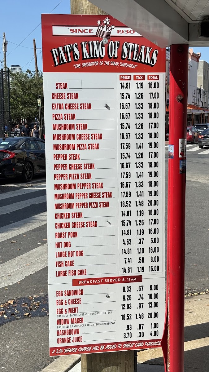 Pat's King of Steaks Menu - Image 4