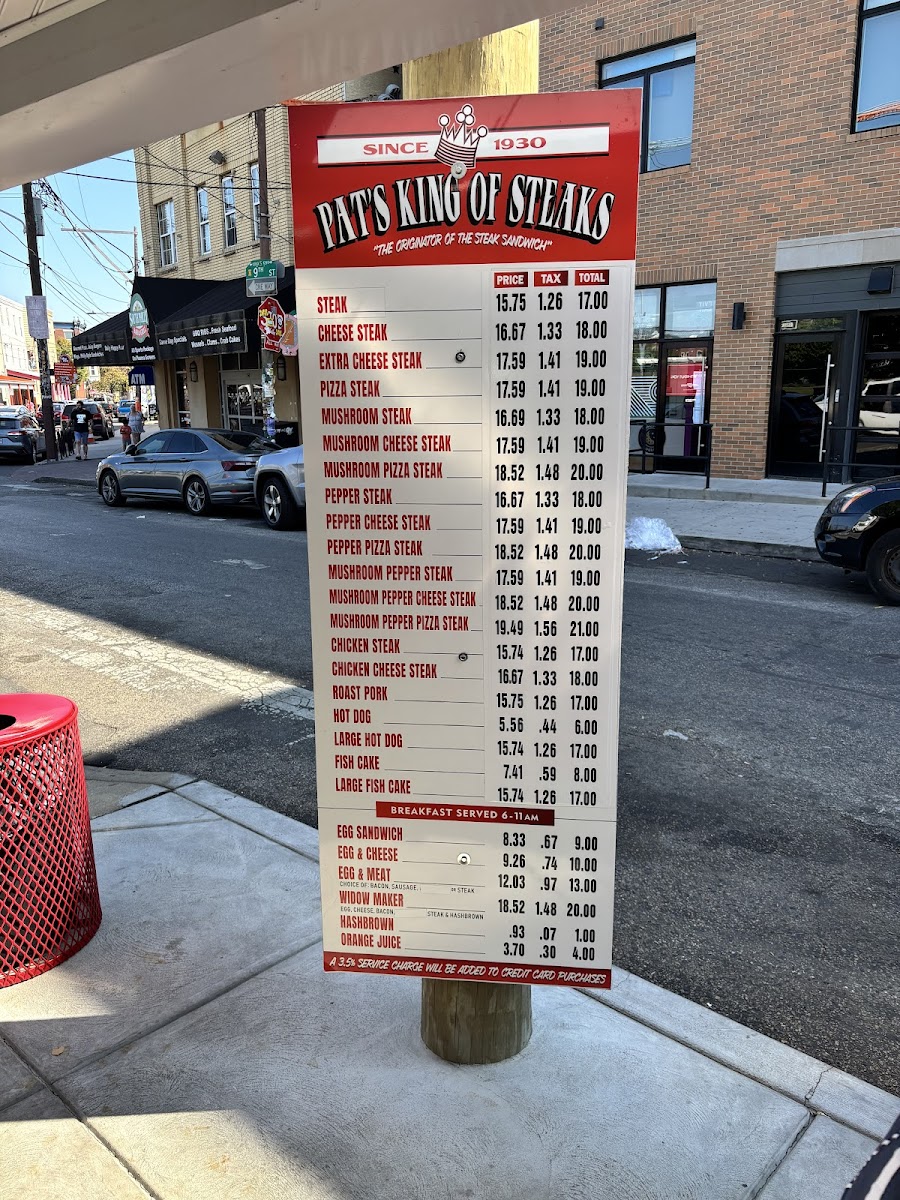 Pat's King of Steaks Menu - Image 5